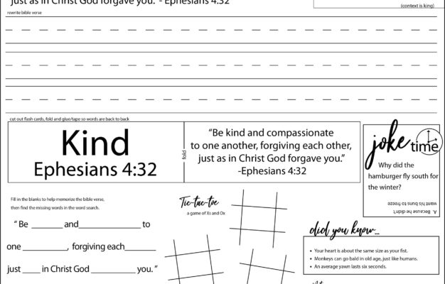Fun Bible Verse Worksheets For Kids Six Notes Clothing Christian Clothing And Accessories