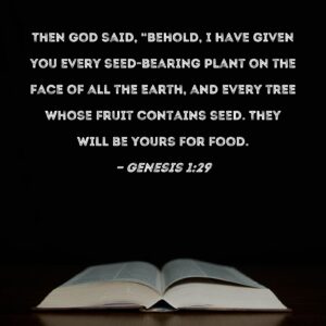 Genesis 1 29 Then God Said Behold I Have Given You Every Seed bearing Plant On The Face Of All The Earth And Every Tree Whose Fruit Contains Seed They Will Be Yours For
