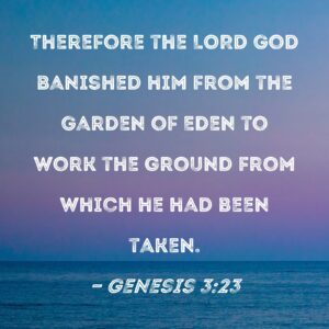 Genesis 3 23 Therefore The LORD God Banished Him From The Garden Of Eden To Work The Ground From Which He Had Been Taken