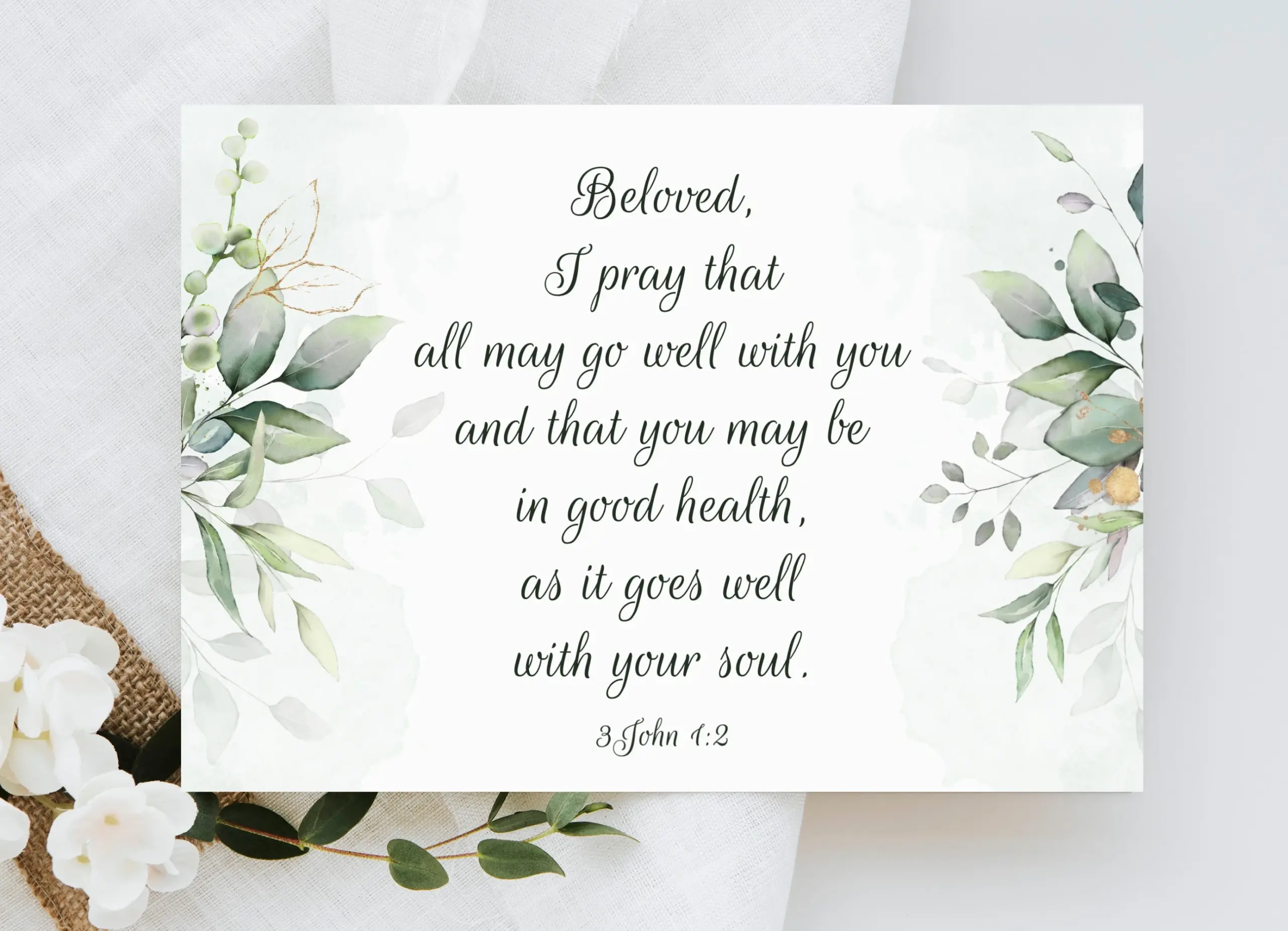 Get Well Soon Card Printable 3 John 1 2 Greeting Card Christian Get Well Soon Card Scripture Greeting Card Healing Bible Verse Card Etsy