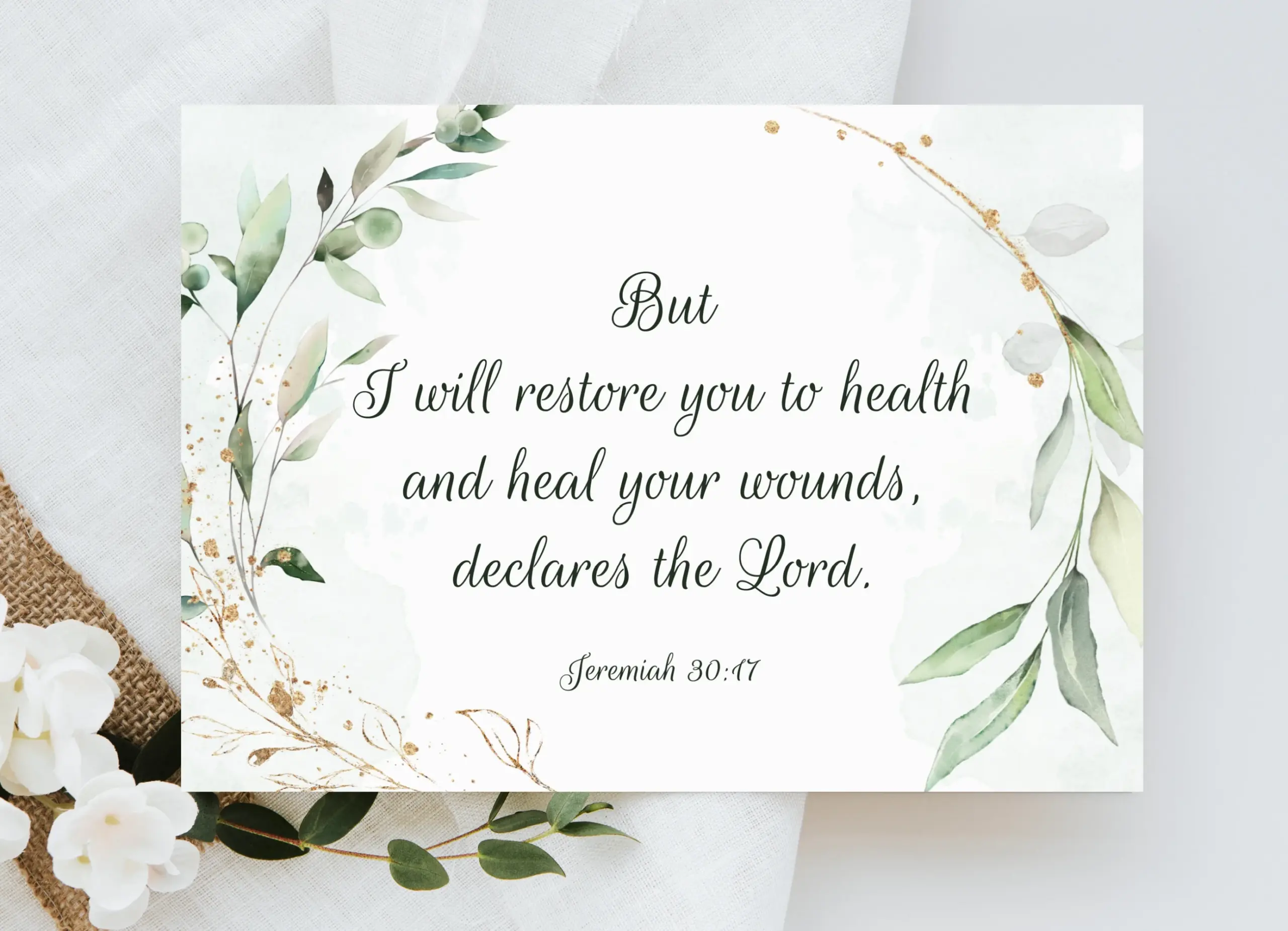 Get Well Soon Card Printable Jeremiah 30 17 Greeting Card Christian Get Well Soon Card Scripture Greeting Card Bible Verse Greeting Card Etsy