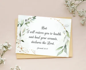 Get Well Soon Card Printable Jeremiah 30 17 Greeting Card Christian Get Well Soon Card Scripture Greeting Card Bible Verse Greeting Card Etsy