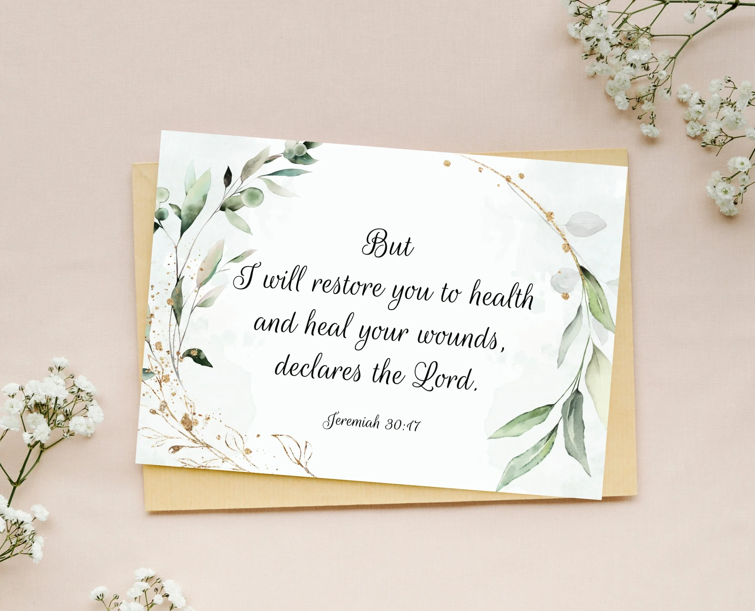 Get Well Soon Card Printable Jeremiah 30 17 Greeting Card Christian Get Well Soon Card Scripture Greeting Card Bible Verse Greeting Card Etsy