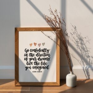 Go Confidently In The Direction Of Your Dreams Print Neutral Boho Starting Uni Back To School Inspirational Quotes Etsy Denmark