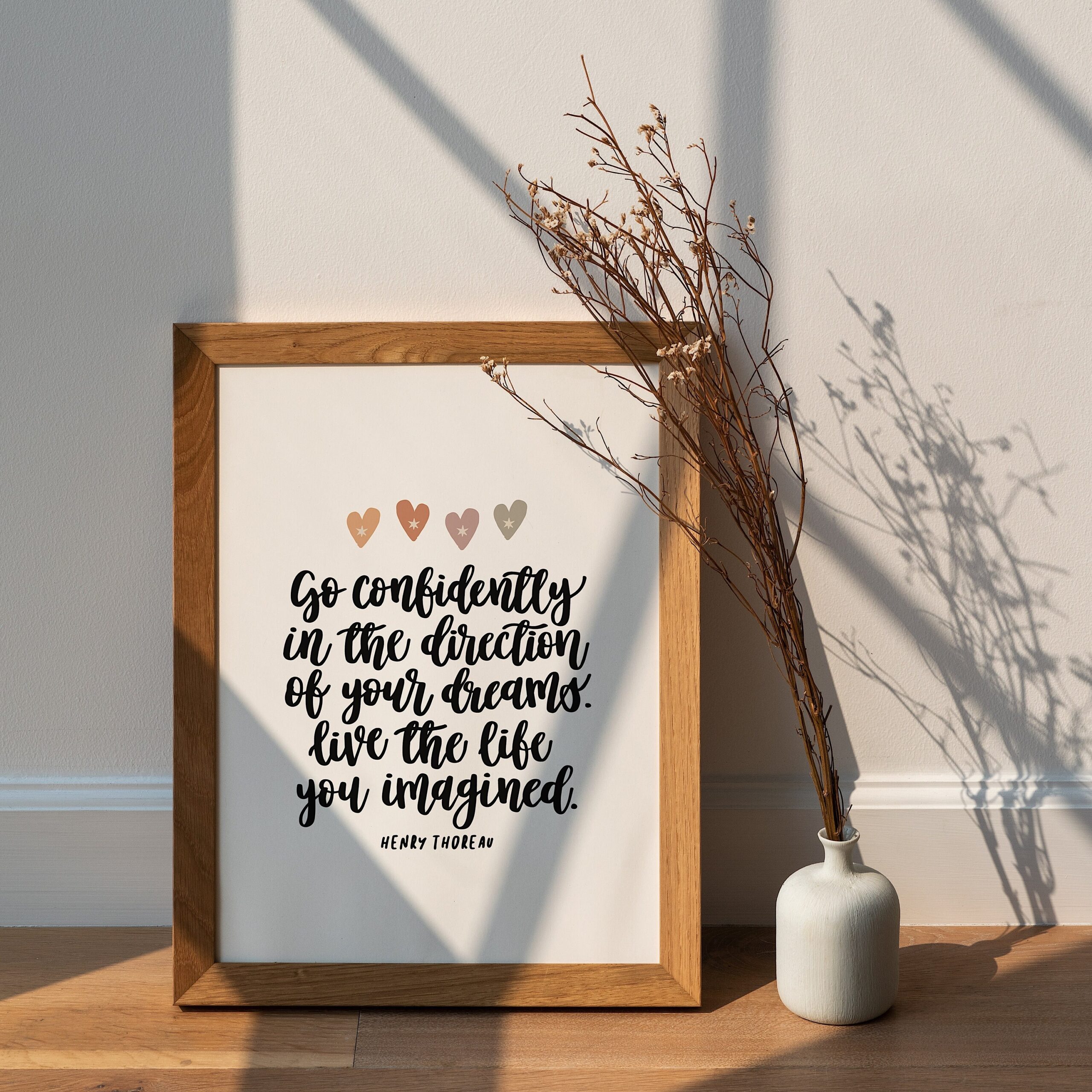 Go Confidently In The Direction Of Your Dreams Print Neutral Boho Starting Uni Back To School Inspirational Quotes Etsy Denmark
