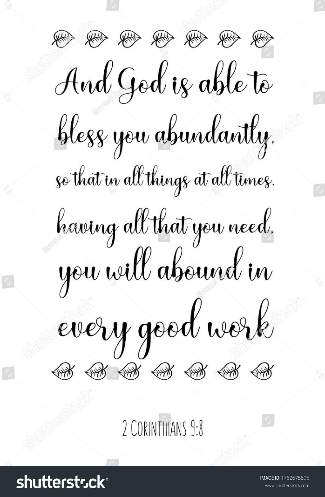 God Able Bless You Abundantly That Stock Vector Royalty Free 1762675895 Shutterstock
