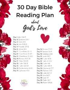 God Is Love 30 Day Bible Reading Plan Printable