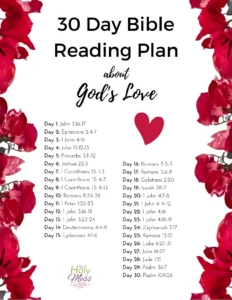God Is Love 30 Day Bible Reading Plan Printable