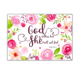 God Is Within Her She Will Not Fail Wall Art Psalm 46 5 Bible Verse P Crafty Cow Design Kate Shephard Art