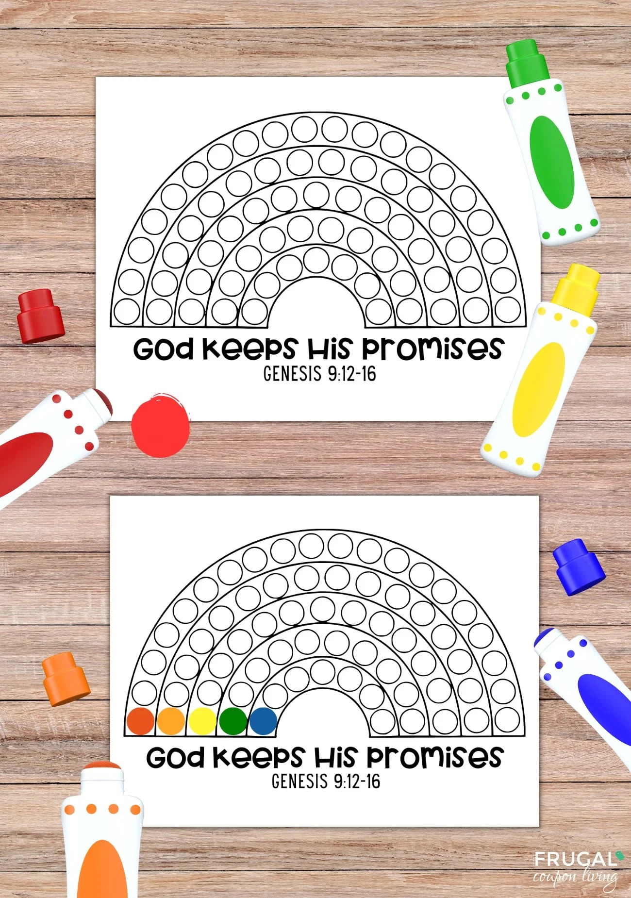 God s Promises Rainbow Dot Marker Activity For Sunday School Frugal Coupon Living