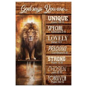 God Says You Are Canvas Print Lion And Lamb Pictures Bible Verse Wall Art Decor Christ Follower Life