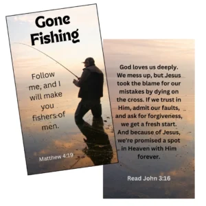 Gone Fishing Bible Verse Prayer Cards 50 Pack Faith And Inspiratio Christian Book And Toys