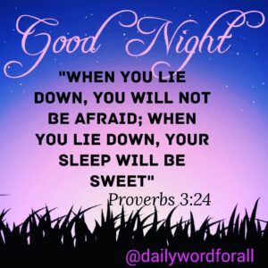 GOOD NIGHT SLEEP DAILY WORD FOR ALL