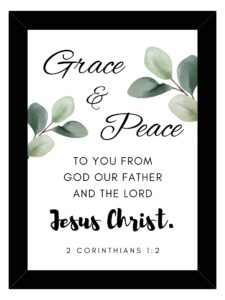 GRACE OF GOD Grace And Peace Jesus Quotes Wall Frames Bible Verses Wall Decor Bible Verse Wall Frames Framed Poster For Home And Office 13 1 X 9 8 Inches Amazon in Home Kitchen