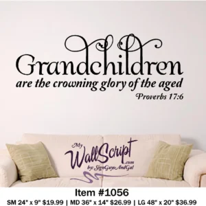 Grandchildren Home Wall Decal Picture Wall Decal Bible Verse Wall Art