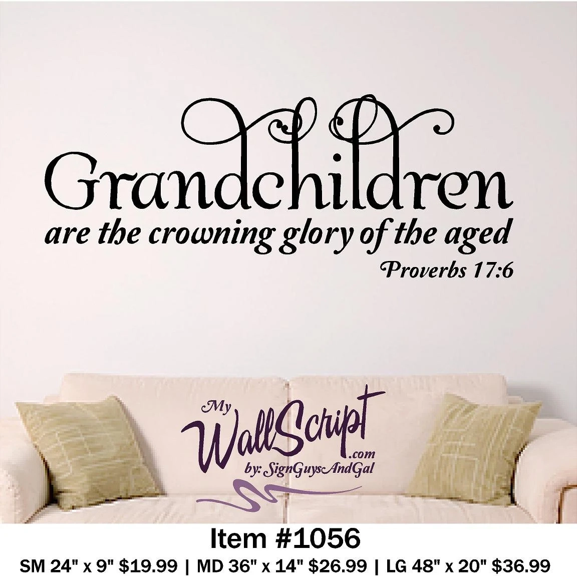 Grandchildren Home Wall Decal Picture Wall Decal Bible Verse Wall Art
