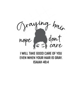 Gray Hair Don t Care SVG Messy Bun Bible Verse digital Download Etsy