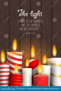 Group Of Christmas Candles With Biblical Quote Stock Vector Illustration Of Quotation Snowflake 130755813