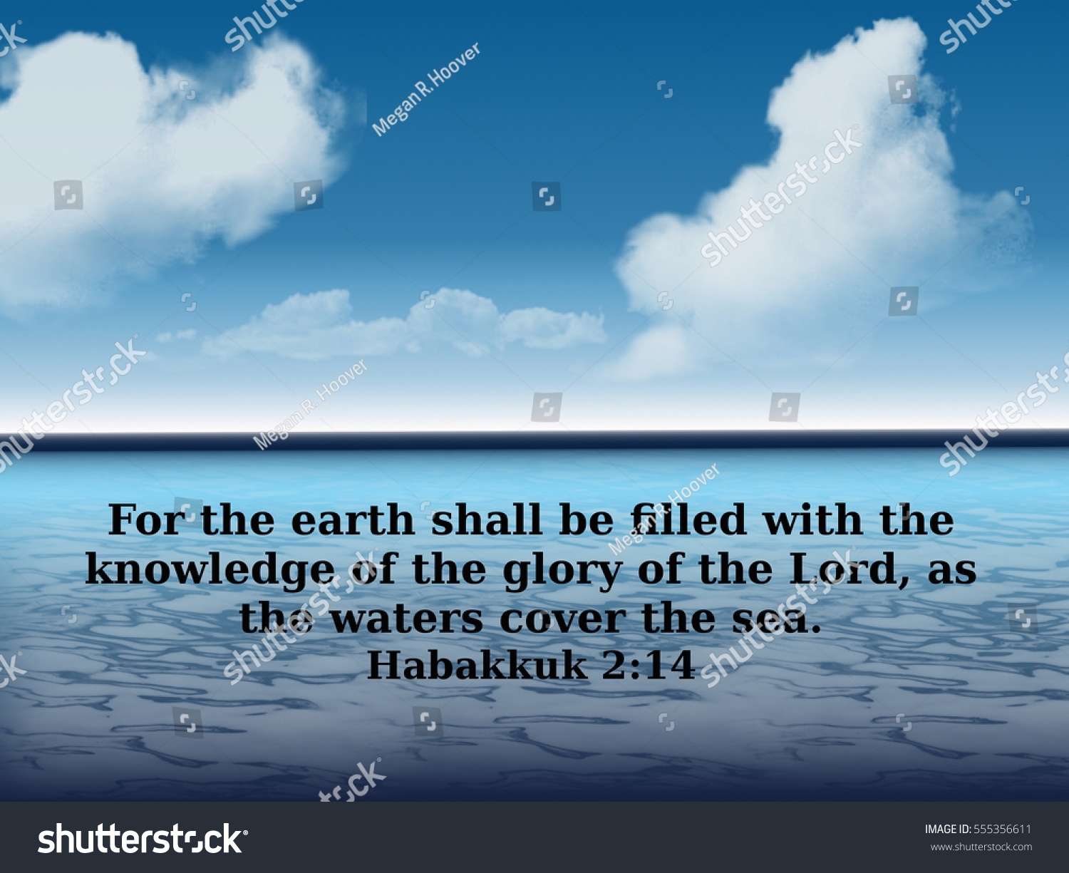 Habakkuk Bible Verse On Sea Themed Stock Photo 555356611 Shutterstock