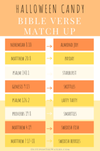 Halloween Candy Bible Verse Match Up Game Out Upon The Waters