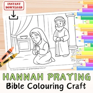 HANNAH PRAYS FOR A Child Bible Verse Coloring In Sheet Activity For Kids Youth Sunday School Christian Story Printable Craft Samuel Etsy