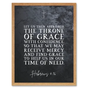 Hebrews 4 16 Approach The Throne Help Us In Our Time Of Need Christian Bible Verse Quote Scripture Typography Art Print Framed Poster Wall Decor 12x16 Inch Walmart