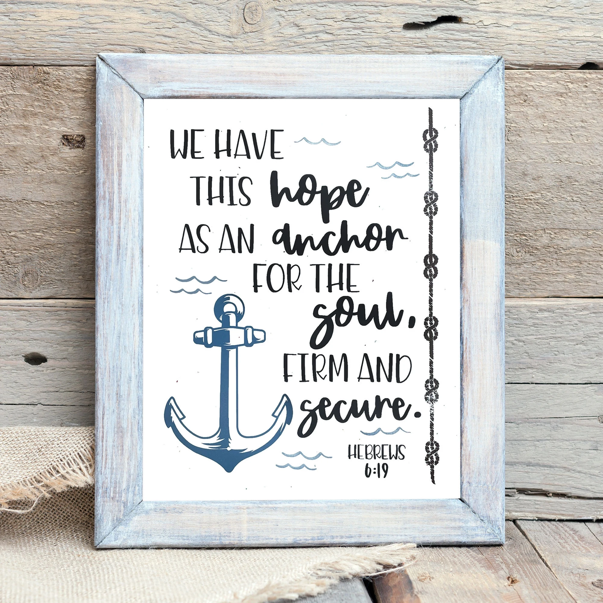 Hebrews 6 19 Print We Have This Hope Anchor Bible Verse Nautical Scripture Vinyl Christian Wall Art Summer Gift UNFRAMED 8x10 Etsy