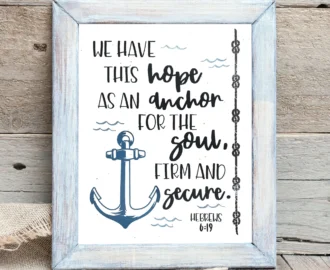 Hebrews 6 19 Print We Have This Hope Anchor Bible Verse Nautical Scripture Vinyl Christian Wall Art Summer Gift UNFRAMED 8x10 Etsy