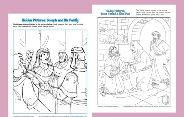 Hidden Picture Bible Activities For Children On Sunday School Zone