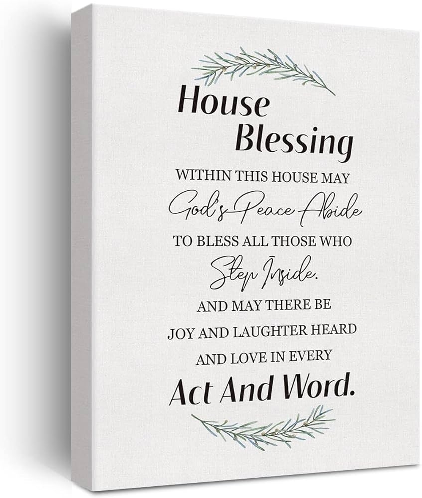 House Blessing Conservatory Wall Mount Bible Verse Verse Quote Artwork Canvas Print Decor Home Living Room Porch Couple New Home Farmhouse Art Wall Decor Christian Gifts Housewarming Gifts 12x15in Amazon co uk Home