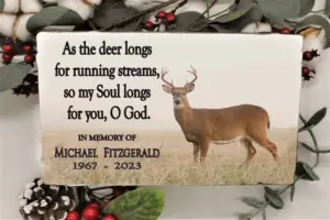 Hunters Memorial Stone With Bible Verse As The Deer Longs Personalized Tribute Gift MemorialStoneDesigns