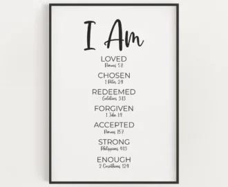 I Am Bible Verse Affirmations Printable Wall Art Positive Christian Scripture Affirmations Digital Print Neutral Christian Nursery Decor Etsy Canada