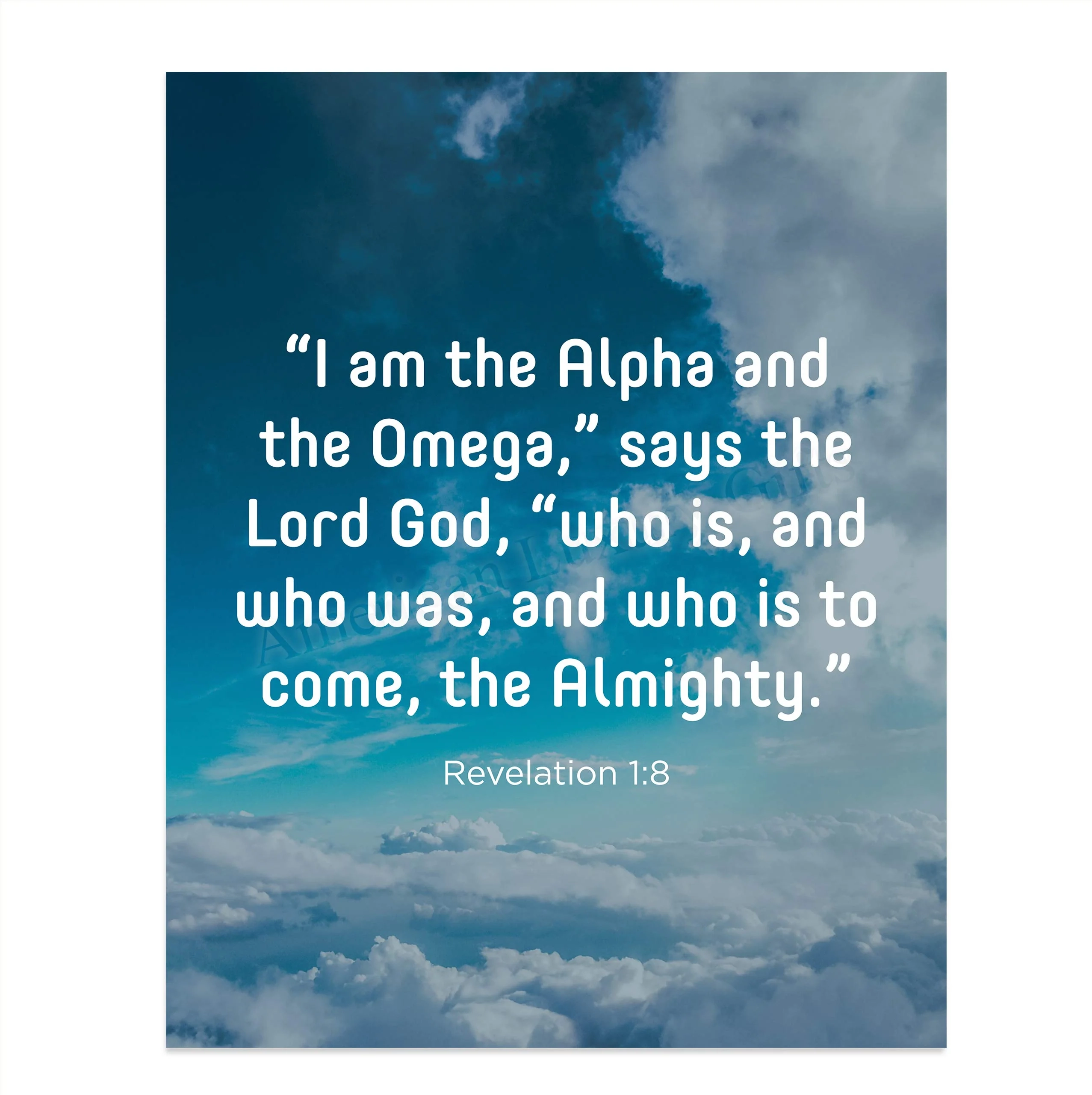 I Am The Alpha The Omega the Almighty Revelation 1 8 Bible Verse Wa AmLuxGifts
