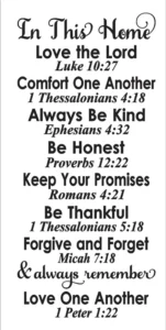 In This Home STENCIL Bible Verses Large 12 x24 For Painting Signs Wood Canvas Fabric Family Rules Airbrush Crafts Etsy