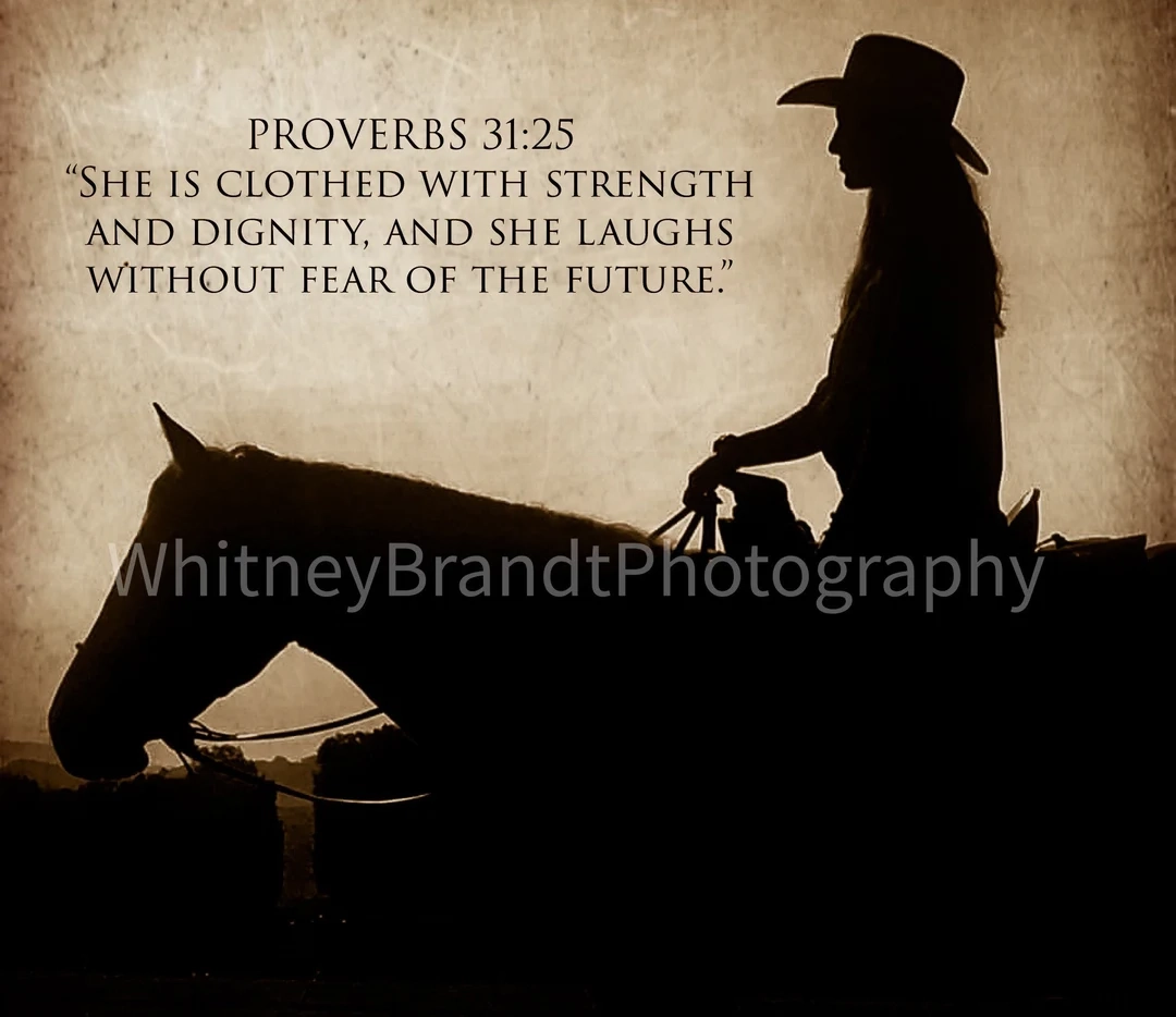 Inspirational Bible Quote Cowgirl And Her Horse Etsy Finland