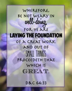 Inspirational Missionary Quote Scripture Be Not Weary Laying Foundation Small Things Great D C 64 33 LDS Mormon Instant Download Printable Etsy