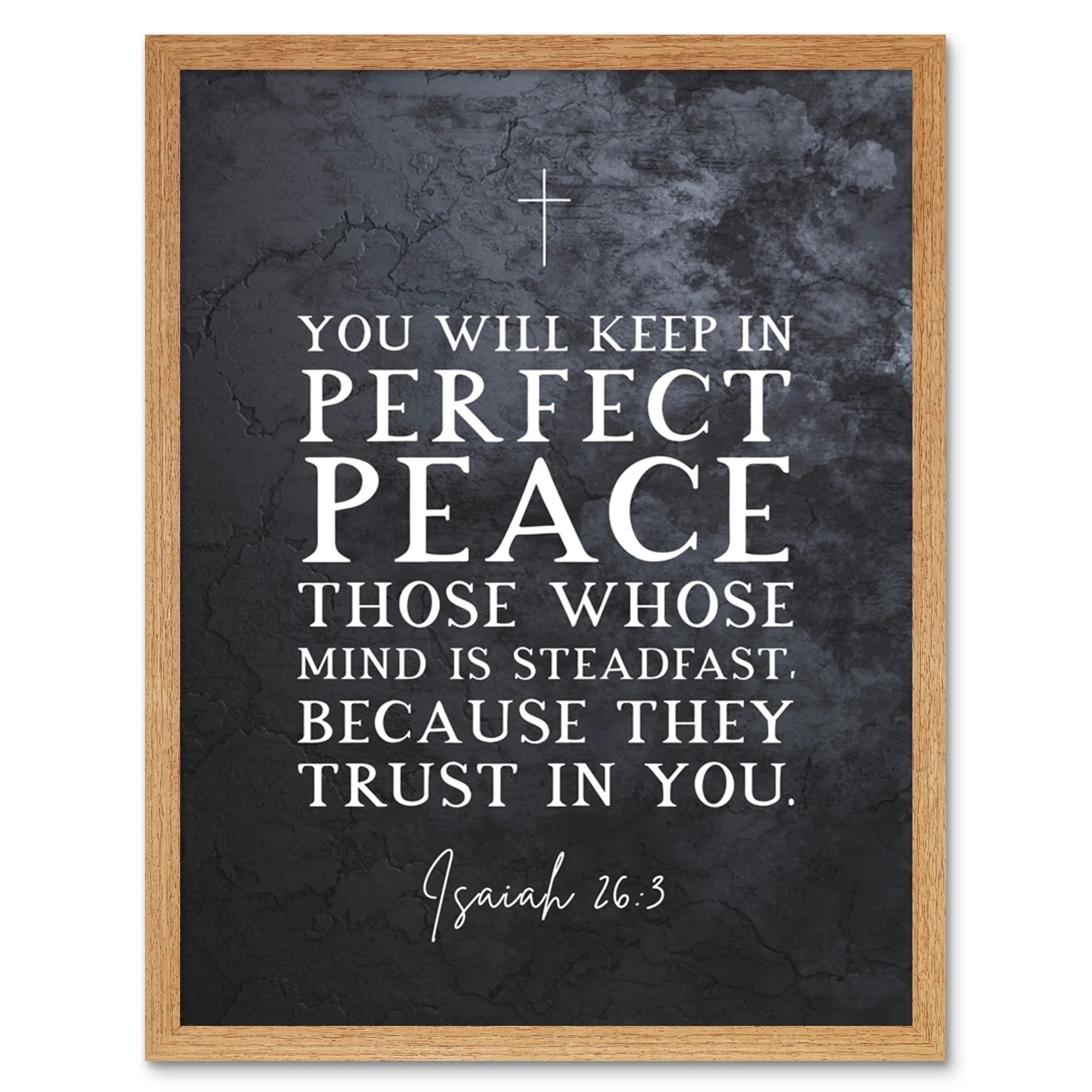 Isaiah 26 3 Perfect Peace They Trust In You Christian Bible Verse Quote Scripture Typography Art Print Framed Poster Wall Decor 12x16 Inch Walmart Business Supplies
