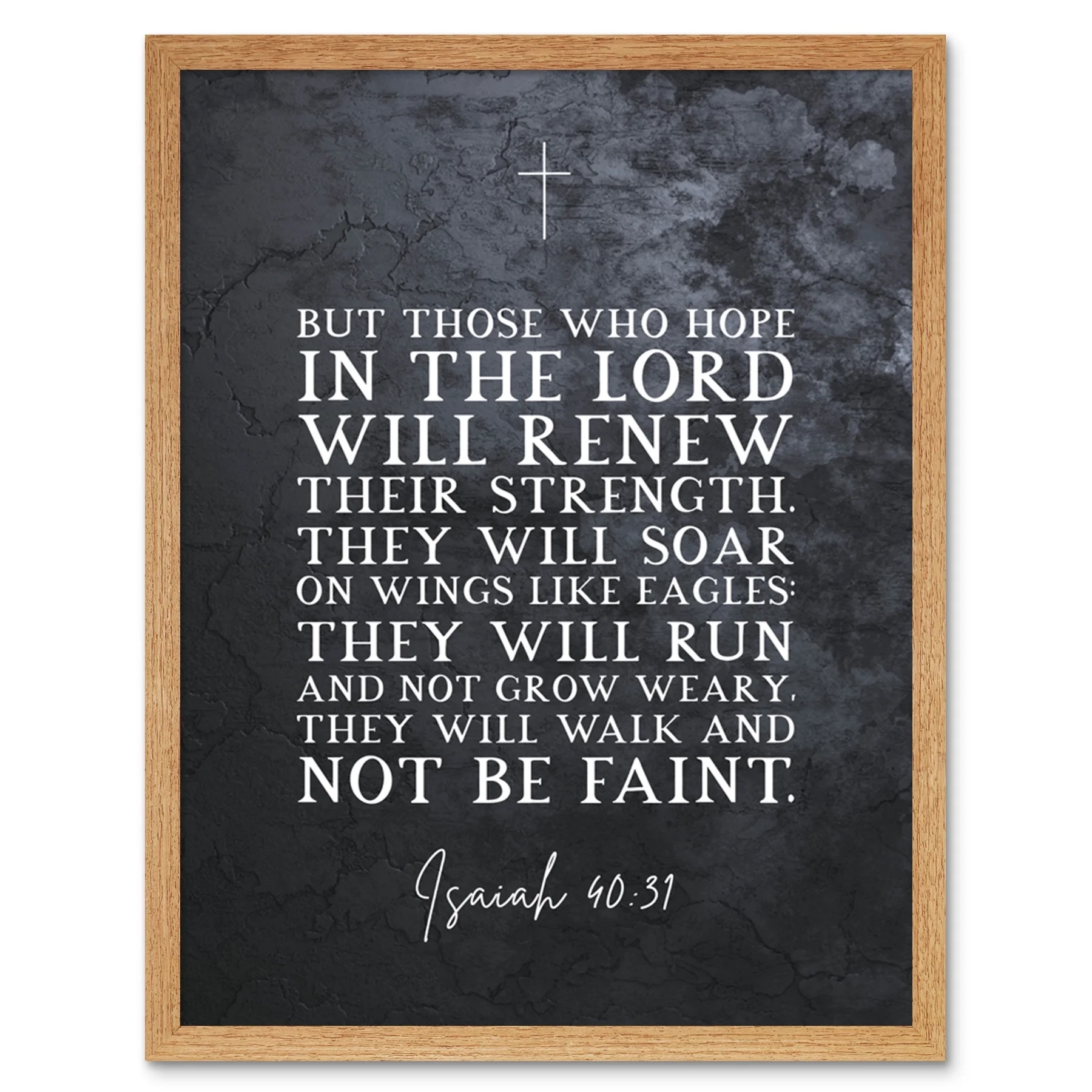 Isaiah 40 31 Those Who Hope In The Lord Will Renew Their Strength Christian Bible Verse Quote Scripture Typography Art Print Framed Poster Wall Decor 12x16 Inch Walmart