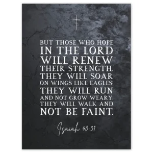 Isaiah 40 31 Those Who Hope In The Lord Will Renew Their Strength Christian Bible Verse Quote Scripture Typography Large Wall Art Poster Print Thick Paper 18X24 Inch Walmart