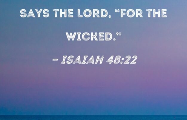 Isaiah 48 22 There Is No Peace Says The LORD for The Wicked