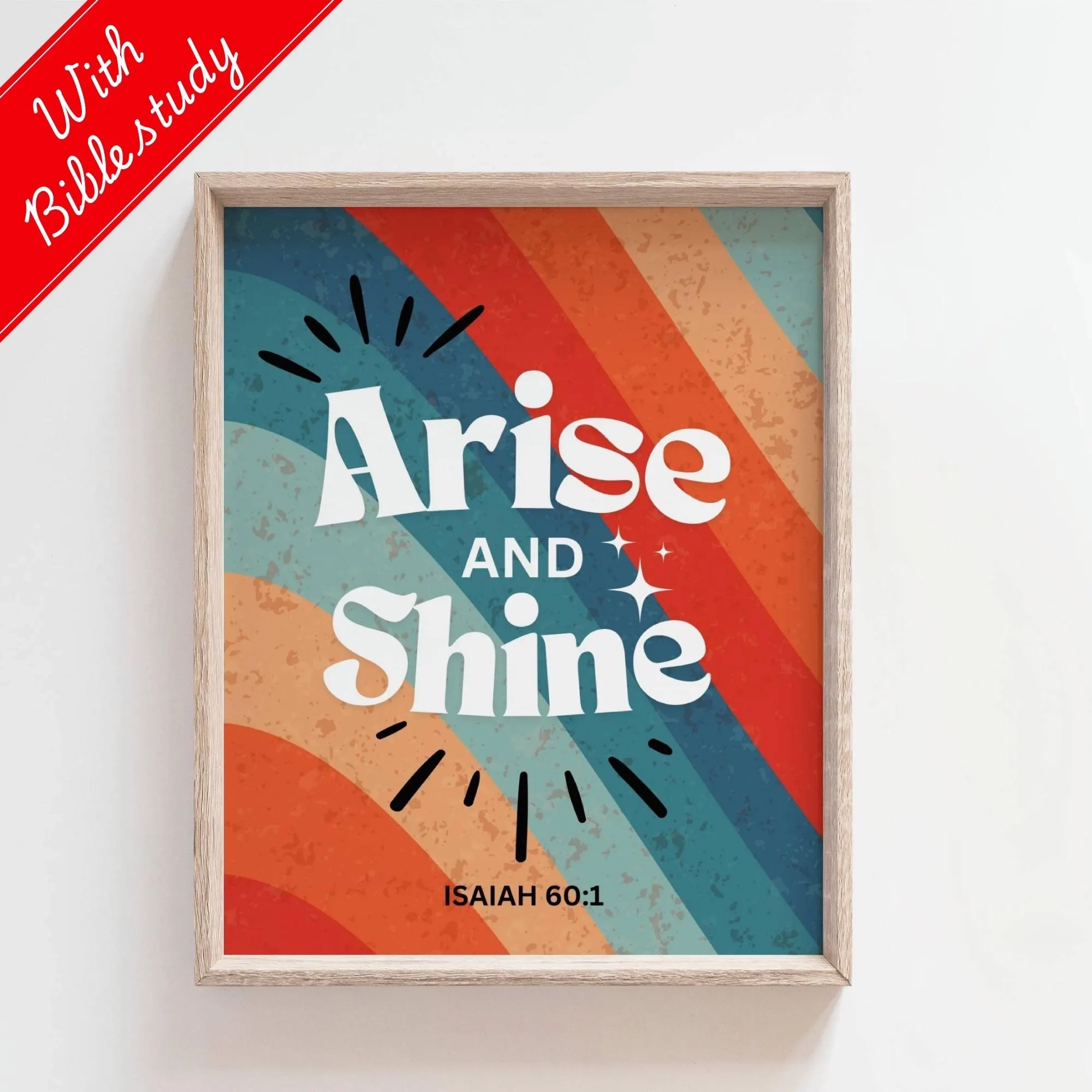 Isaiah 60 1 Bible Verse Wall Art arise And Shine Poster retro Christian Home Decor Print vintage Scripture Quote Printable digital Download Etsy