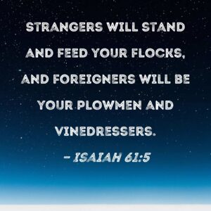 Isaiah 61 5 Strangers Will Stand And Feed Your Flocks And Foreigners Will Be Your Plowmen And Vinedressers