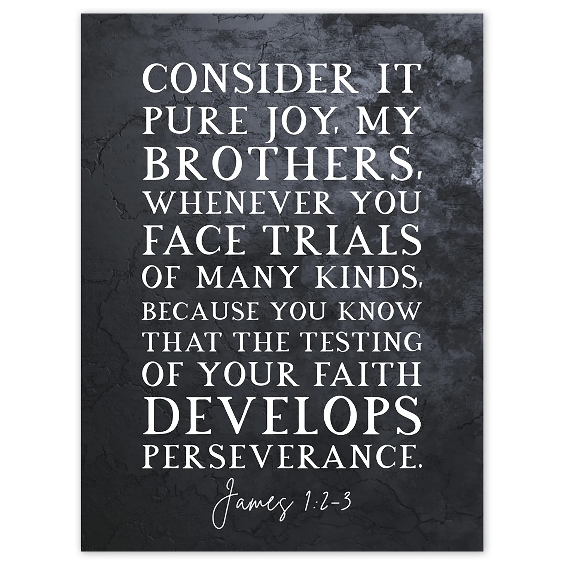 James 1 2 3 The Testing Of Your Faith Develops Perserverance Christian Bible Verse Quote Scripture Typography Unframed Wall Art Print Poster Home Decor Premium Walmart