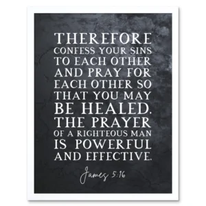 James 5 16 Pray For Each Other So That You May Be Healed Christian Bible Verse Quote Scripture Typography Art Print Framed Poster Wall Decor 12x16 Inch Walmart