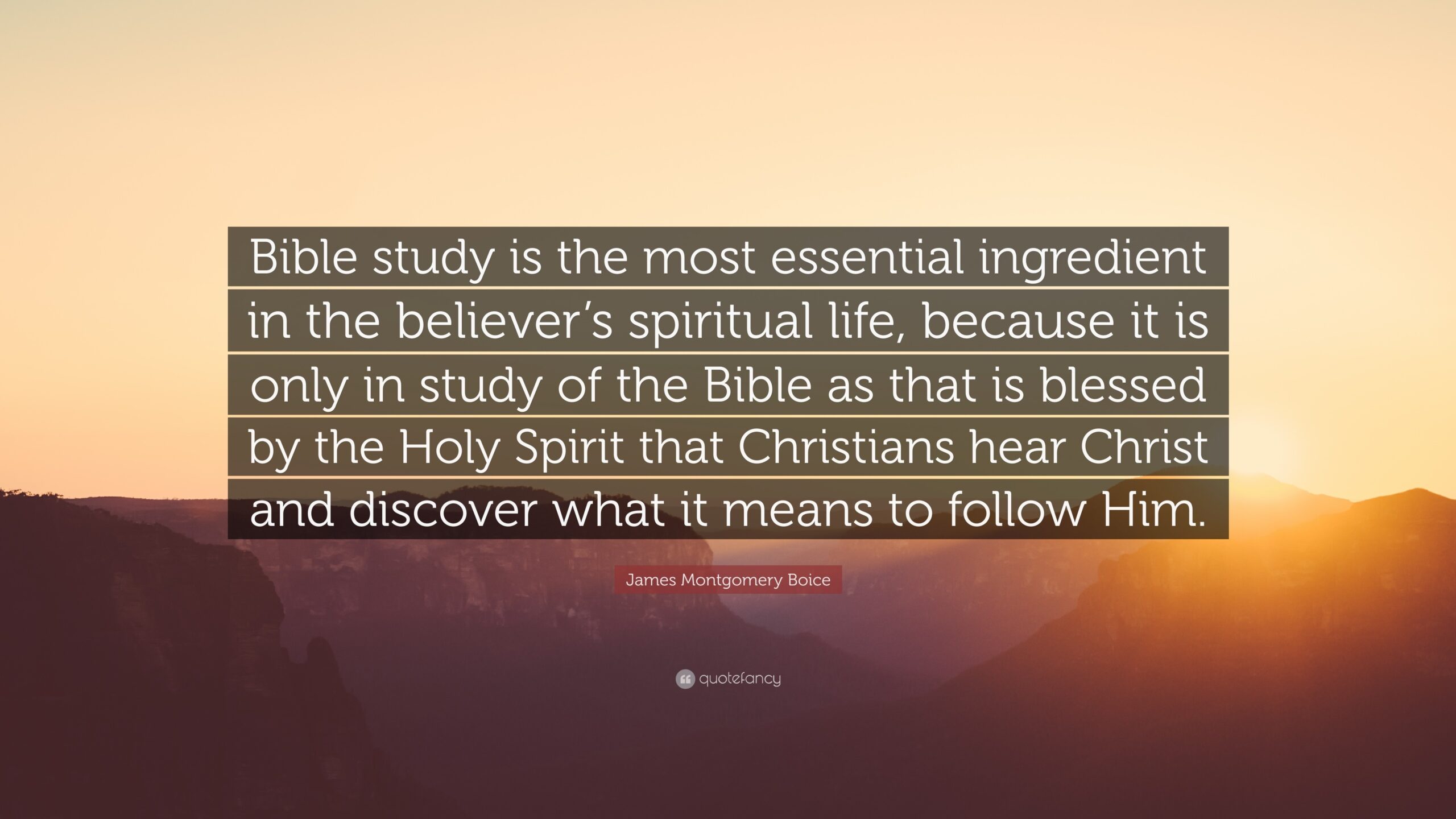 James Montgomery Boice Quote Bible Study Is The Most Essential Ingredient In The Believer s Spiritual Life Because It Is Only In Study Of The Bible 