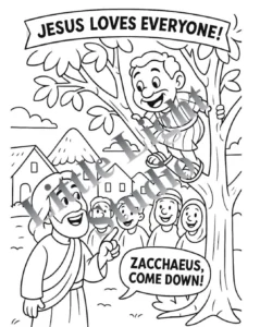 Jesus And Zacchaeus Coloring Page Bible Story Printable digital Download Etsy