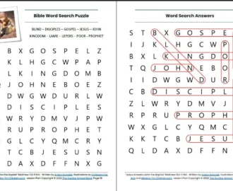 Jesus Answers John The Baptist Matthew 11 2 11 Printable Bible Lesso Sunday School Store