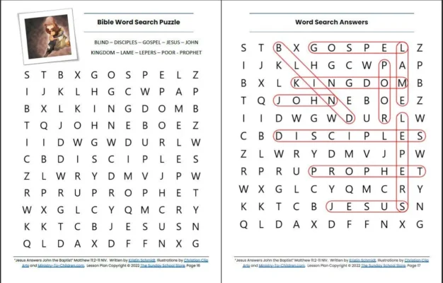 Jesus Answers John The Baptist Matthew 11 2 11 Printable Bible Lesso Sunday School Store