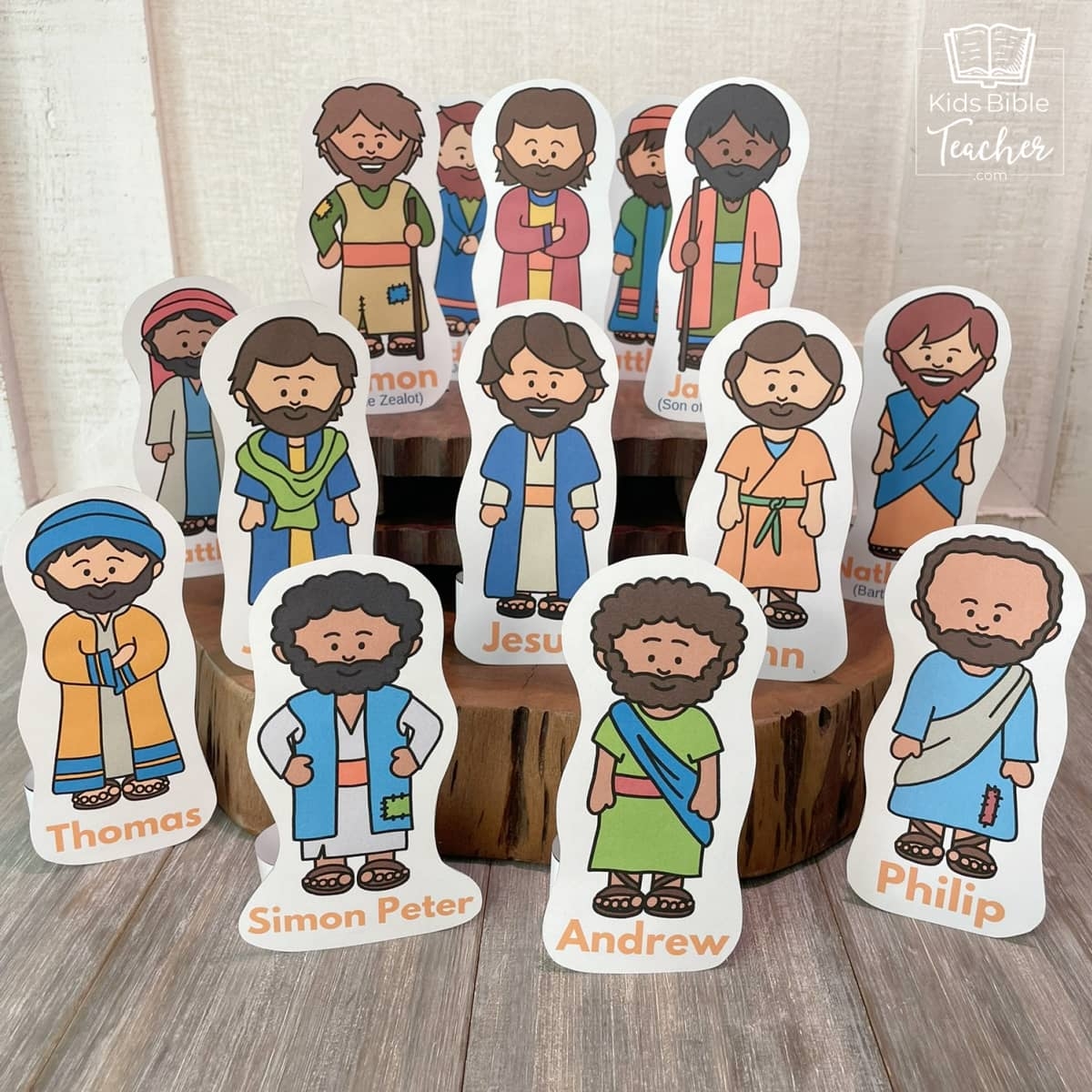 Jesus Disciples Stick Puppets Jesus Disciples Stand Up Paper Dolls Kids Bible Teacher
