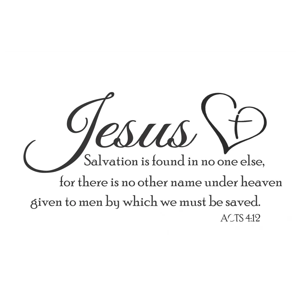 Jesus Is Salvation Acts 4 12 Scripture Wall Decal Home Church Decor The Simple Stencil